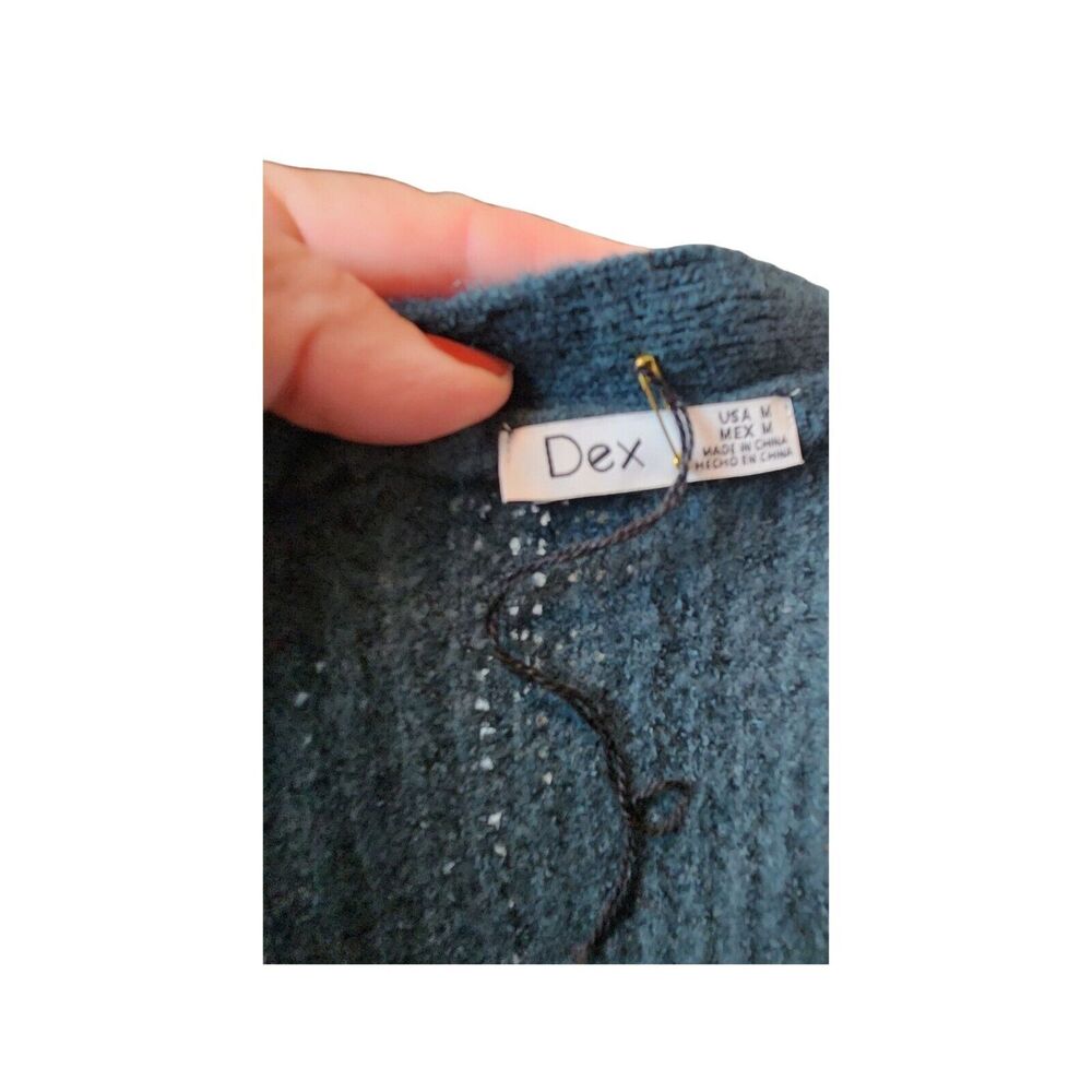 Dex Teal Long Sleeve Open Front Duster Cardigan Sweater Medium NWT - Picture 3 of 7